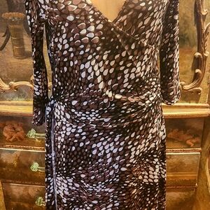 Paniz stretch pull on 3/4 sleeves size 10 print dress